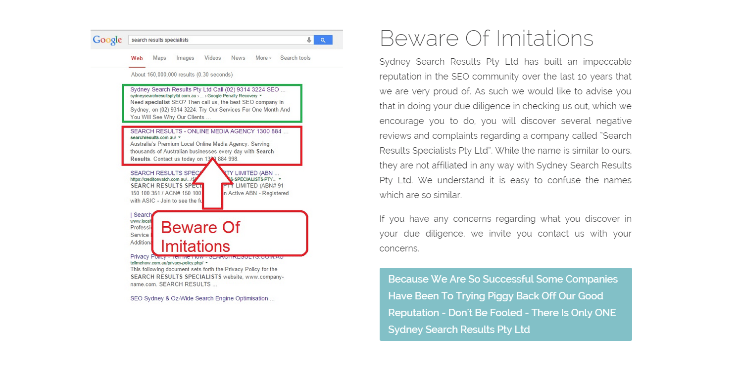BEWARE of imitations MASTER
